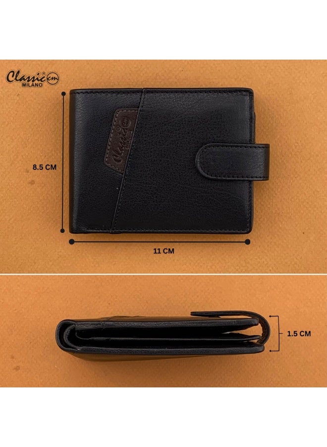 Classic Milano Men’s Wallet – Slim Bifold Leather Wallet for Men with RFID Blocking, Multiple Card Slots & Coin Zip – Stylish Mens Purse Wallets Gift for Husband, Father - Image 5
